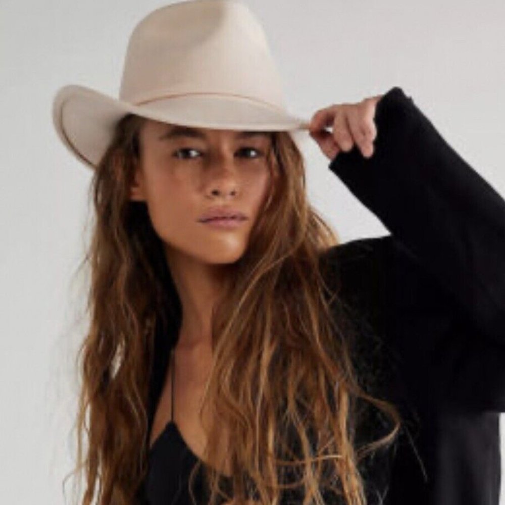 New FREE PEOPLE MOSSANT Trail Dusted Cowboy Hat